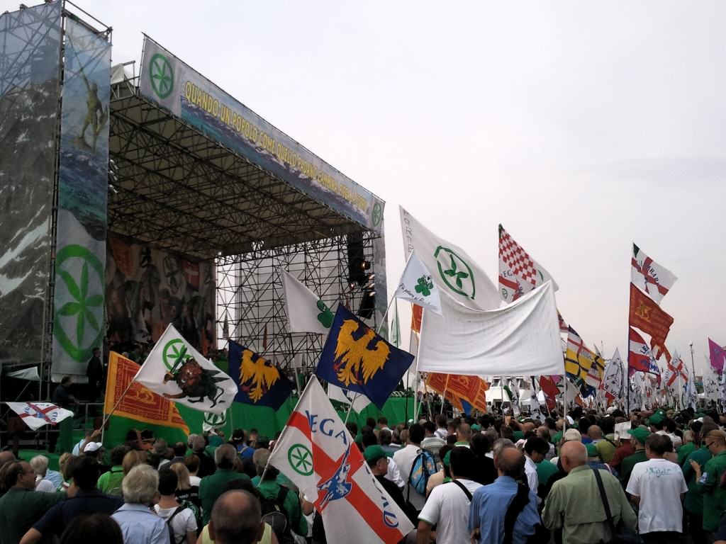 Far Right Rise in Europe - Lega Nord Italy Rally