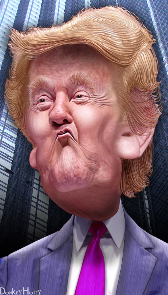 Donald Trump caricature - state of the republican race