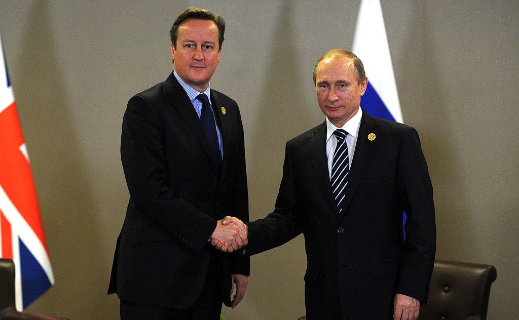 Vladimir Putin and David Cameron in Panama Papers Leak